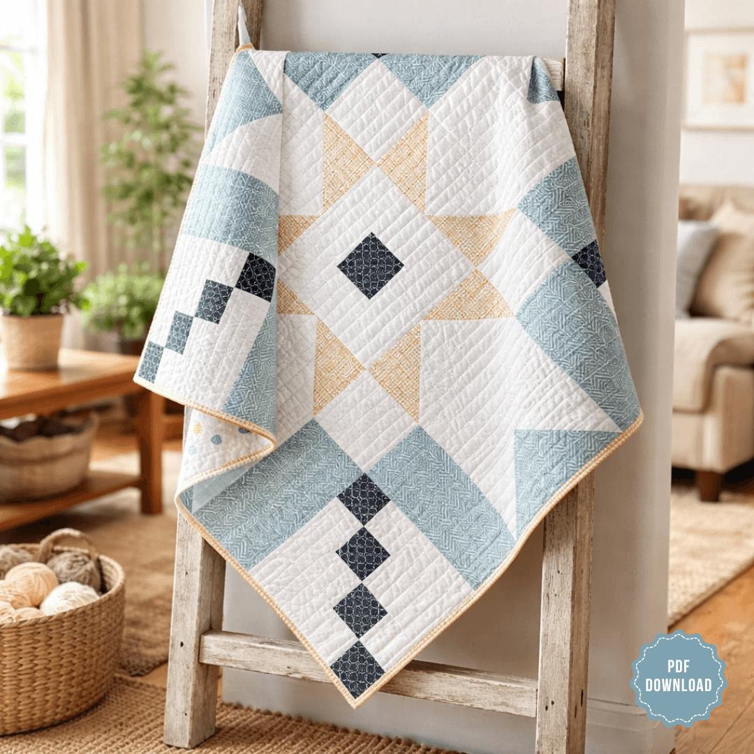 Spring Star Quilt Pattern PDF, Beginner Friendly