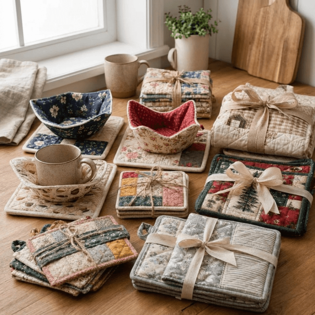 Quilted Bowl Holders & Hot Pad Quilting Patterns, 30+ Patterns, Beginner Friendly