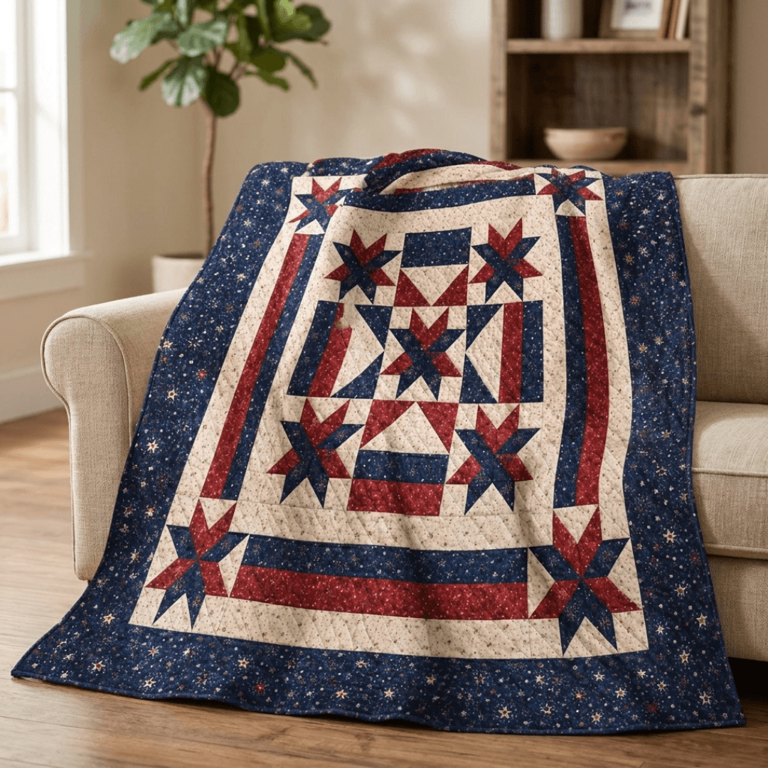 Freedom Star Quilt Pattern PDF, Instant Download