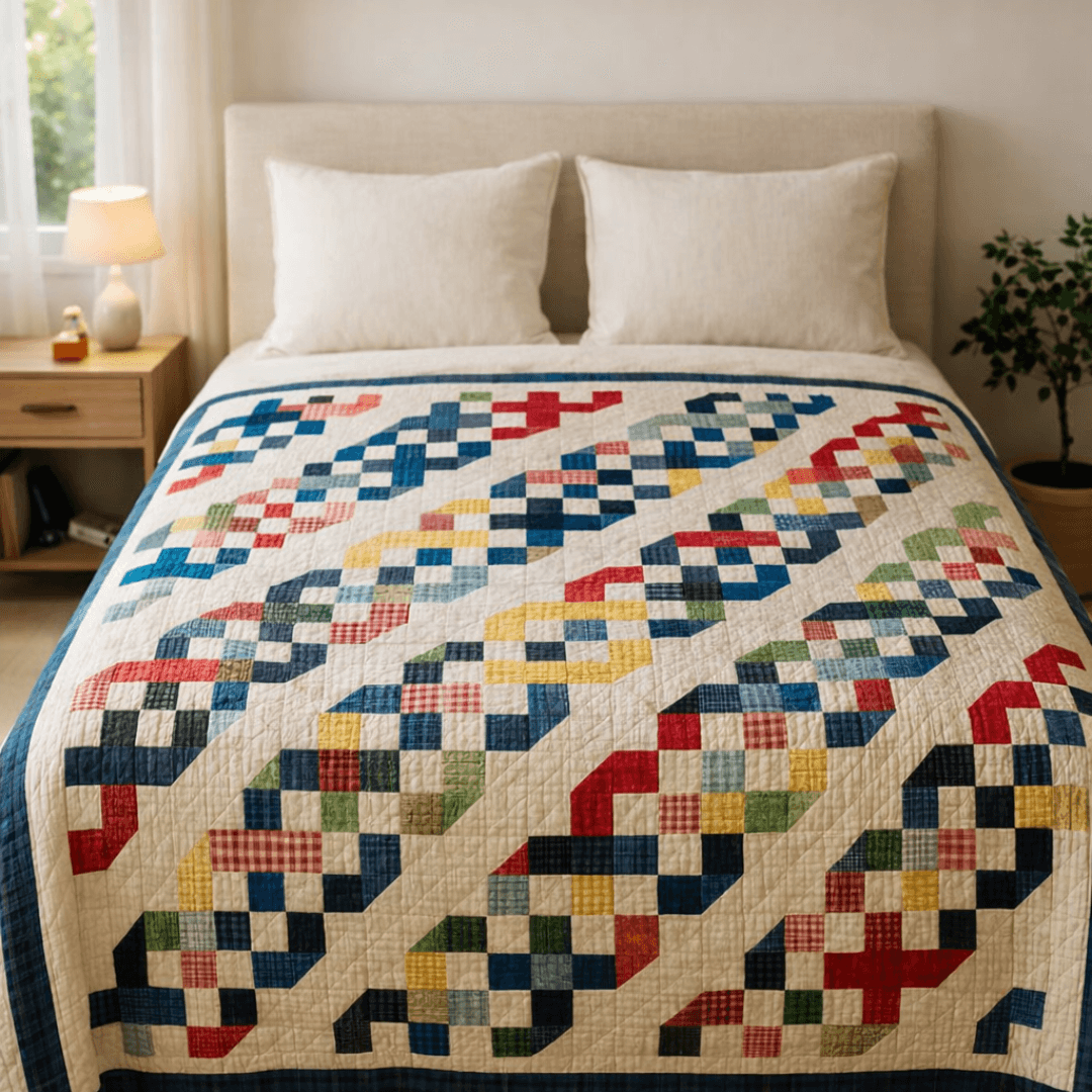 Love Links Quilt Pattern PDF, Beginner Friendly