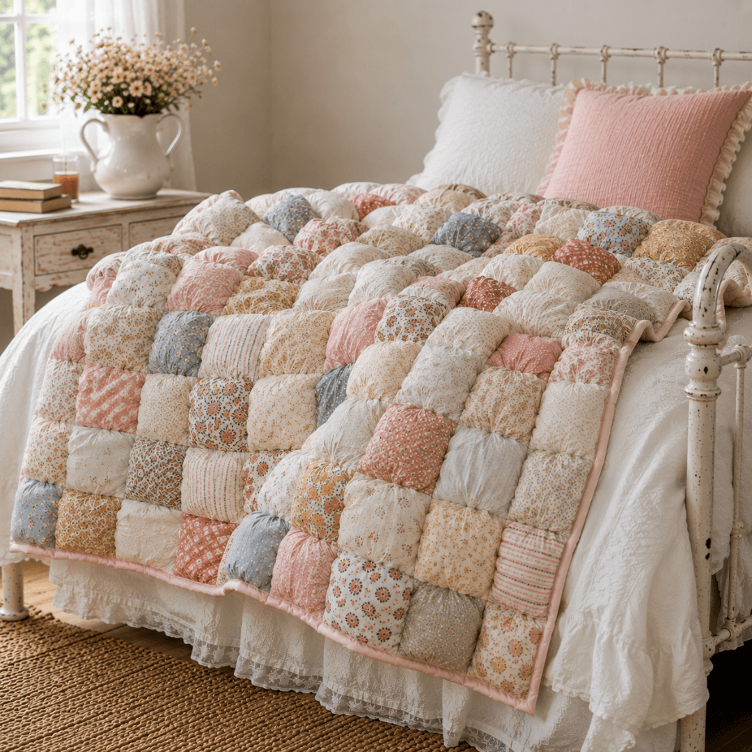 Puff Quilt Pattern, Bubble Blanket PDF For Beginners